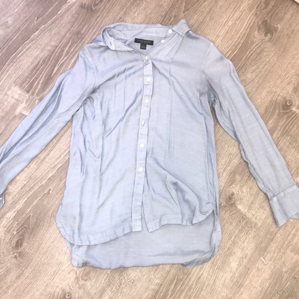 Blue button down shirt. Size small